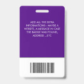 Badge Carte d'identité professionnelle avec logo de l'en (Arrière)