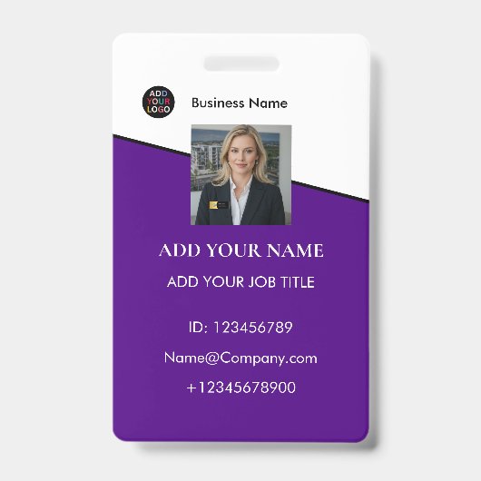 Badge Carte d'identité professionnelle avec logo de l'en (Avant)