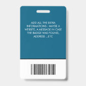 Badge Carte d'identité professionnelle avec logo de l'en (Arrière)