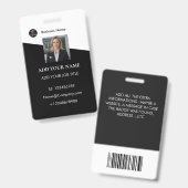 Badge Carte d'identité professionnelle avec logo de l'en (Avant & arrière)