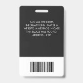 Badge Carte d'identité professionnelle avec logo de l'en (Arrière)
