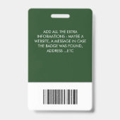 Badge Carte d'identité professionnelle avec logo de l'en (Arrière)
