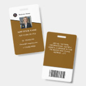 Badge Carte d'identité professionnelle avec logo de l'en (Avant & arrière)