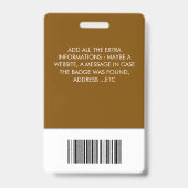 Badge Carte d'identité professionnelle avec logo de l'en (Arrière)