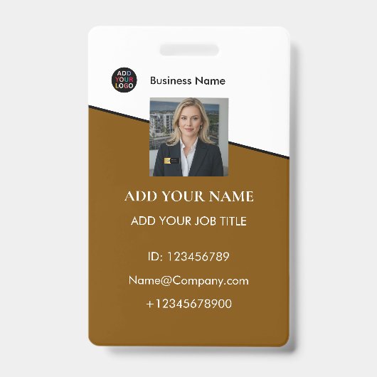 Badge Carte d'identité professionnelle avec logo de l'en (Avant)