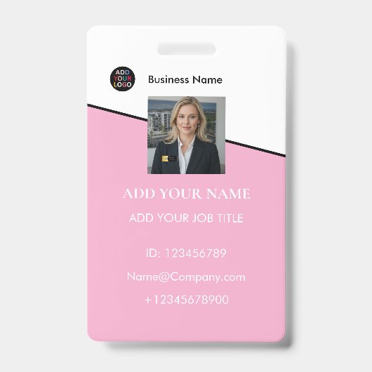 Badge Carte d'identité professionnelle avec logo de l'en (Avant)