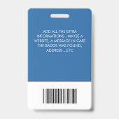 Badge Carte d'identité professionnelle avec logo de l'en (Arrière)