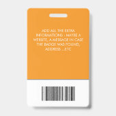 Badge Carte d'identité professionnelle avec logo de l'en (Arrière)