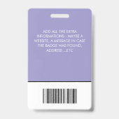 Badge Carte d'identité professionnelle avec logo de l'en (Arrière)