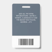 Badge Carte d'identité professionnelle avec logo de l'en (Arrière)