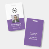 Badge Carte d'identité professionnelle avec logo d'entre (Avant & arrière)