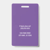 Badge Carte d'identité professionnelle avec logo d'entre (Arrière)