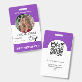 Badge carte d'identité professionnelle avec logo personn (Avant & arrière)