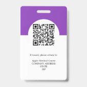 Badge carte d'identité professionnelle avec logo personn (Arrière)