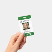 Badge Carte d'identité professionnelle avec logo vert pe (Manuel / portable)