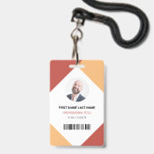Badge Carte d'identité professionnelle avec nom et photo (Avant avec lanière)