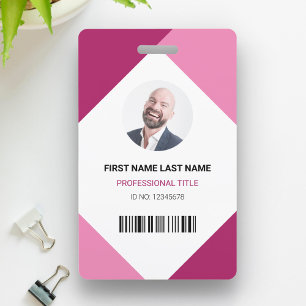Badge Carte d'identité professionnelle avec nom et photo