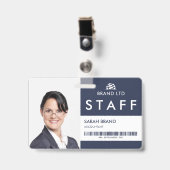 Badge Carte d'identité professionnelle avec photo du per (Avant avec clip)