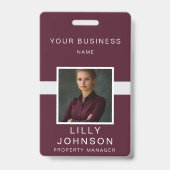 Badge Carte d'identité professionnelle avec photo et cod (Avant)