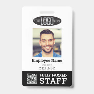 Badge Carte d'identité professionnelle avec photo et cod