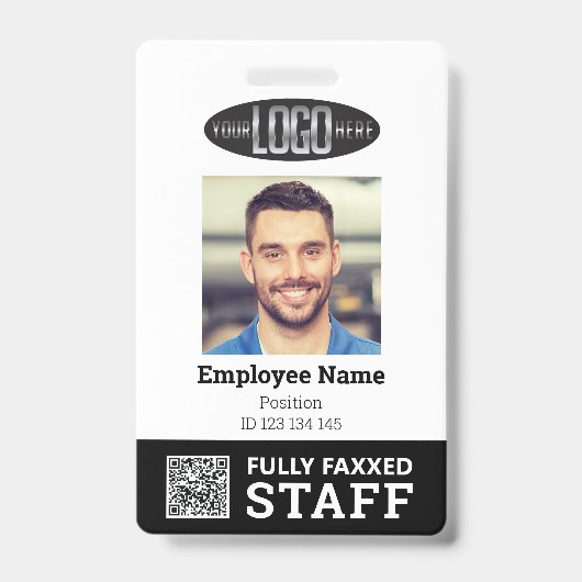 Badge Carte d'identité professionnelle avec photo et cod (Avant)