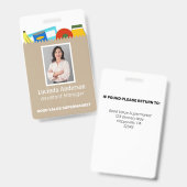 Badge Carte d'identité professionnelle avec photo pour e (Avant & arrière)