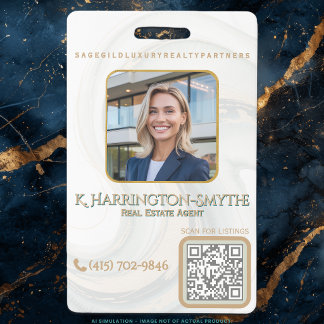Badge Carte d'identité professionnelle avec QR code de l