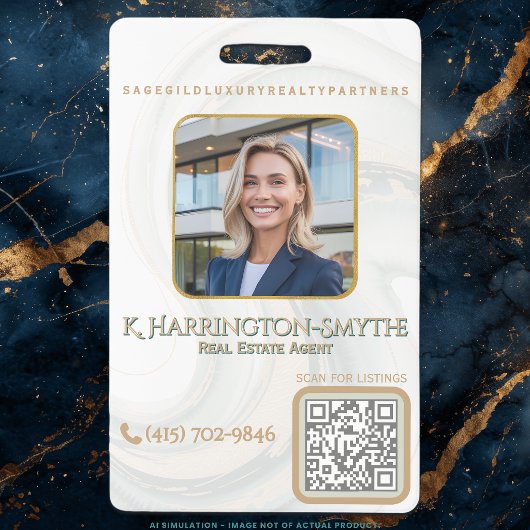 Badge Carte d'identité professionnelle avec QR code de l