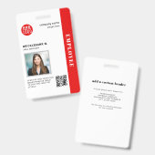 Badge Carte d'identité professionnelle avec QR Code pour (Avant & arrière)