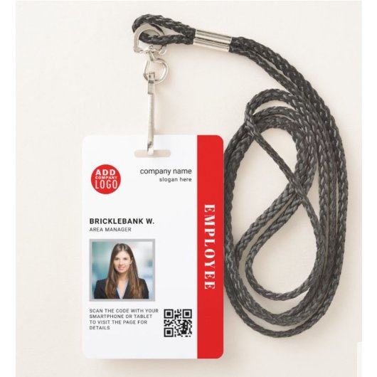 Badge Carte d'identité professionnelle avec QR Code pour