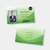 Badge Carte d'identité professionnelle avec résumé vert (Avant & arrière)