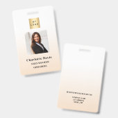 Badge Carte d'identité professionnelle beige pour la séc (Avant & arrière)