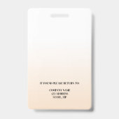 Badge Carte d'identité professionnelle beige pour la séc (Arrière)