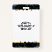 Badge Carte d'identité professionnelle Black and Gold Wa (Dos)