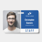 Badge Carte d'identité professionnelle bleu blanc propre (Avant)