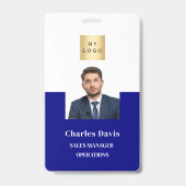 Badge Carte d'identité professionnelle bleu marine pour  (Avant)