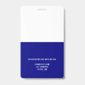 Badge Carte d'identité professionnelle bleu marine pour  (Arrière)