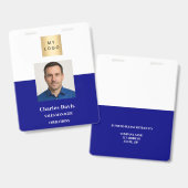 Badge Carte d'identité professionnelle bleu marine pour (Avant & arrière)