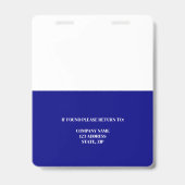 Badge Carte d'identité professionnelle bleu marine pour (Arrière)