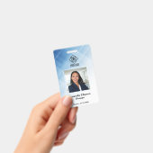 Badge Carte d'identité professionnelle bleu moderne (Manuel / portable)