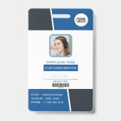 Badge Carte d'identité professionnelle bleu moderne avec (Avant)