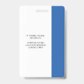 Badge Carte d'identité professionnelle bleu pour kinésit (Arrière)