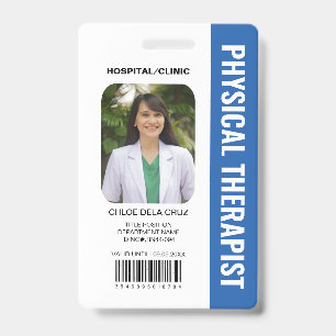 Badge Carte d'identité professionnelle bleu pour kinésit