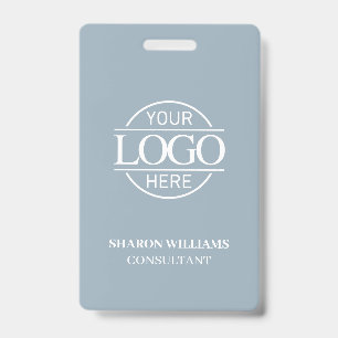 Badge Carte d'identité professionnelle bleu poussiéreux 