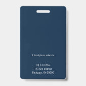 Badge Carte d'identité professionnelle bleue Logo Entrep (Arrière)
