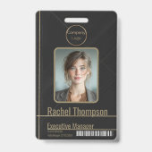 Badge Carte d'identité professionnelle Charbon foncé (Avant)