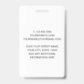 Badge Carte d'identité professionnelle classique Noir Bl (Dos)