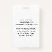 Badge Carte d'identité professionnelle classique Noir Bl (Dos)