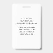 Badge Carte d'identité professionnelle classique Noir Bl (Back)