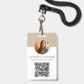 Badge Carte d'identité professionnelle Code QR Entrepris (Avant avec lanière)